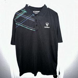Top Golf Performance Casual Polo Shirt Adult L Large Black Employee Uniform Pro